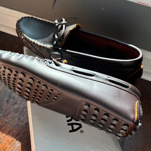 Men’s Minnetonka Brown Leather Slip on Shoes Sz 11 M New with box - Picture 4 of 4